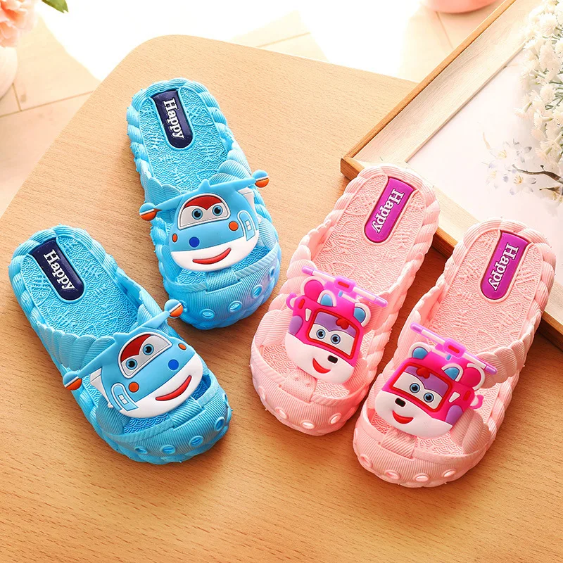 Тапочки детские мягкие Нескользящие домашние тапочки с мультяшным принтом без