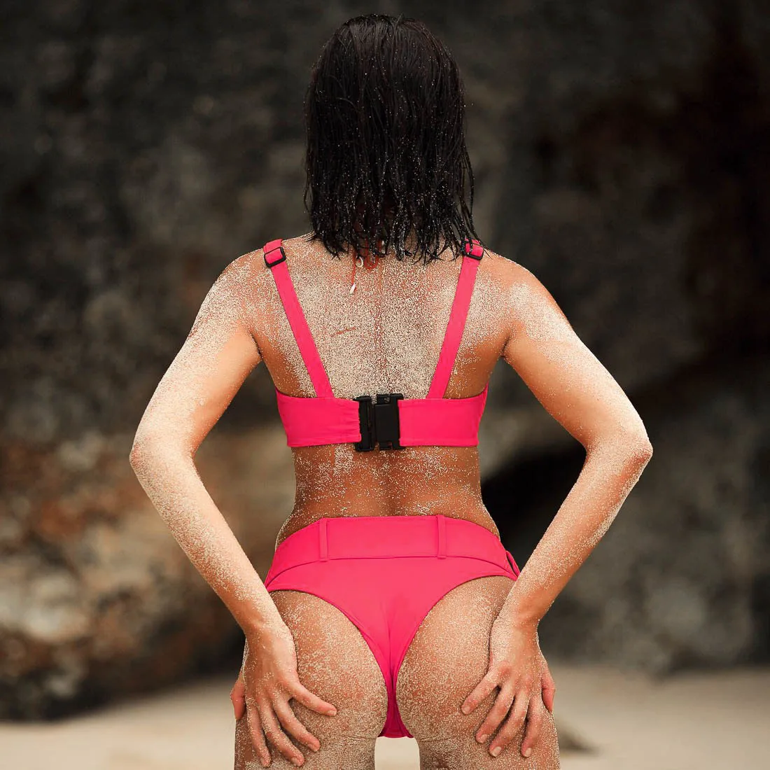 Однотонный купальник женский купальник-бикини 2020 купальный костюм с пуш-ап