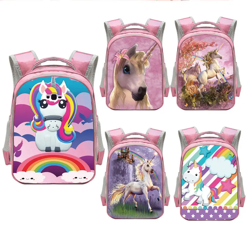 Милый водонепроницаемый рюкзак с единорогом/лошадью Сумка пони для девочек