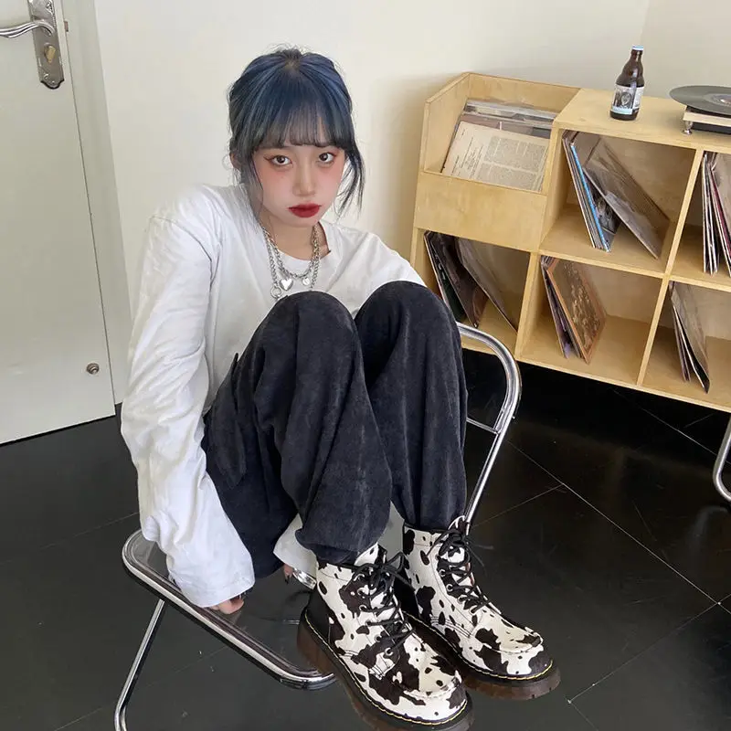 Женские мотоциклетные ботинки сезон осень-зима модные однотонные Ботинки Martin