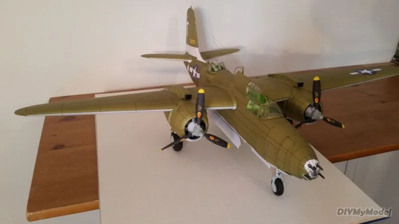 DIYMyModeI-A-20 americano, havoc ligero de bombardero, bricolaje, artesanal, KIT de modelo de papel hecho a mano, rompecabezas de juguete, accesorios de pel&iacute;cula-2
