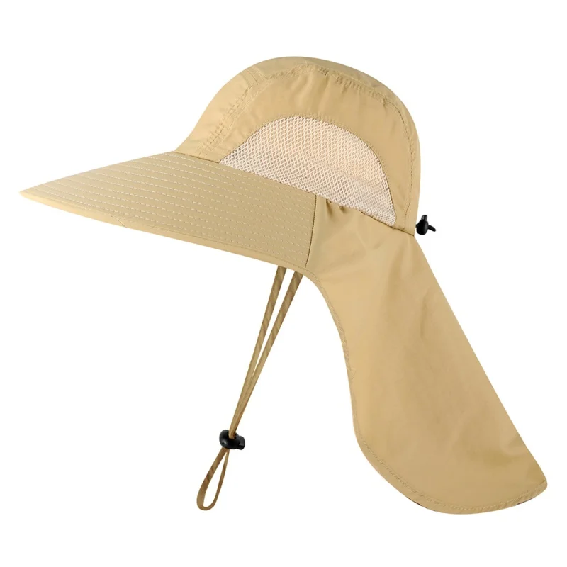 

Summer UPF50+ Sun Cap Breathale Mesh Bucket Hat With Neck Flap Outdoor Long Wide Brim Hiking Camping Hats