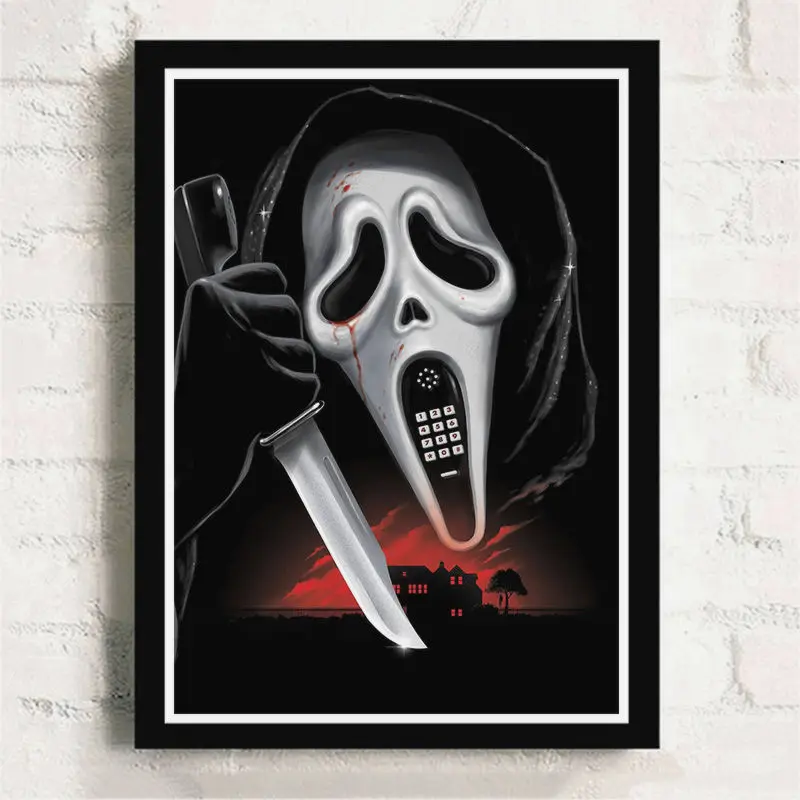 

Minimalist Art Scream Propaganda Vintage Movie White Coated Paper Poster Wall Canvas Painting Sticker Home Bar Decoration