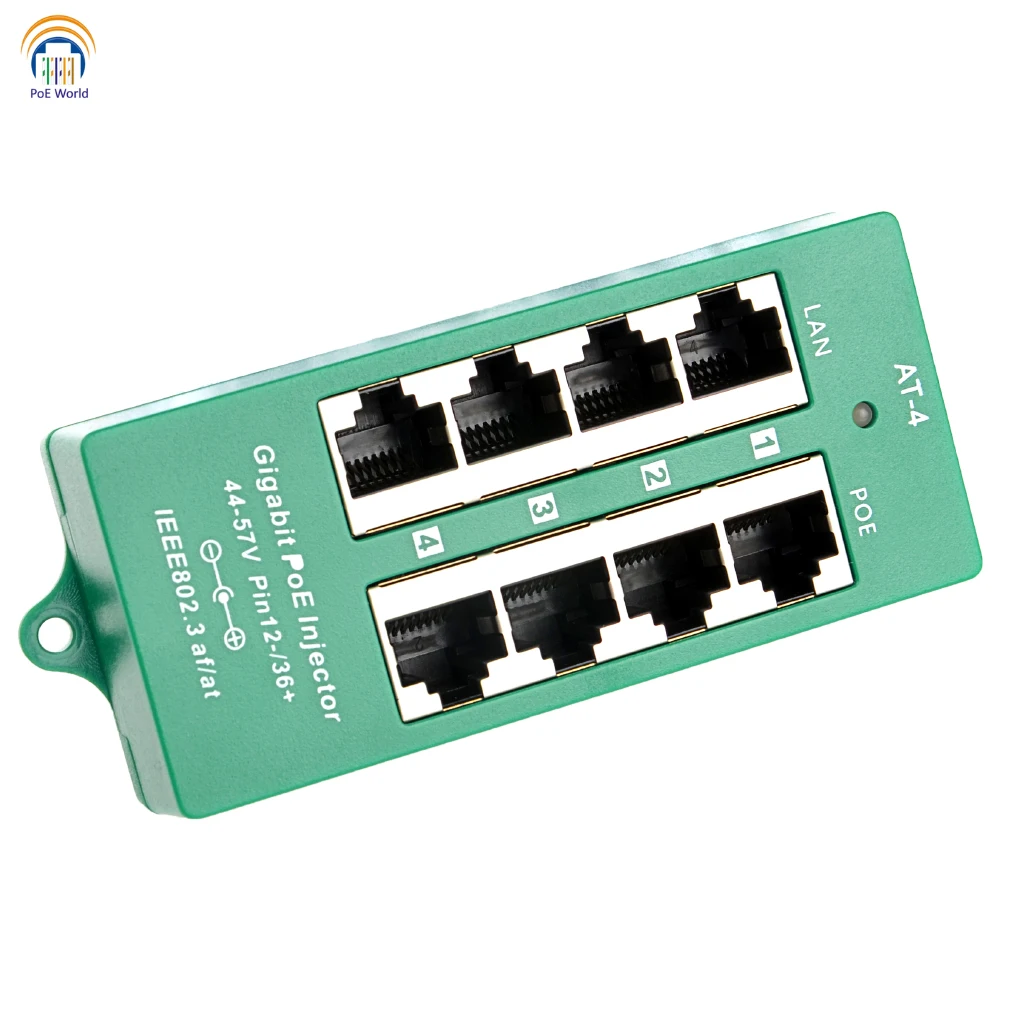 Инжектор PoE на 4 порта с поддержкой IEEE 802.3at для IP-телефонов источник питания 56V120W |