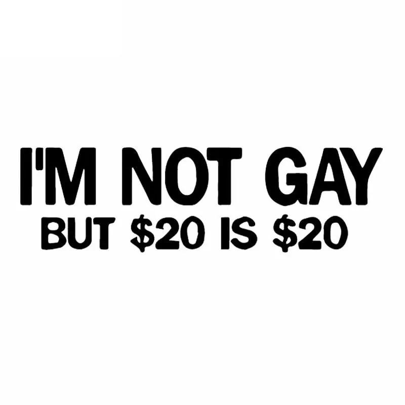 

Personality Car Stickers I'm Not Gay Fun Bumper Car Window Car Stickers PVC Decals Creative Waterproof Sunscreen Black/white