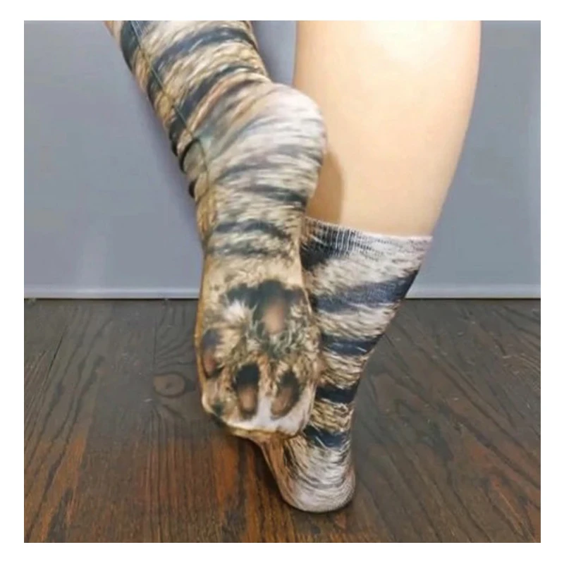 Мужские хлопковые забавные женские носки с принтом животных милые повседневные