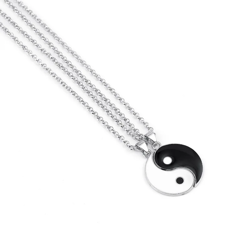 

Hot Sale eight-diagram-shaped Tai Chi Bracelet Yin Yang Black and White Pendant Couple Necklace Charm Valentine's Day gift