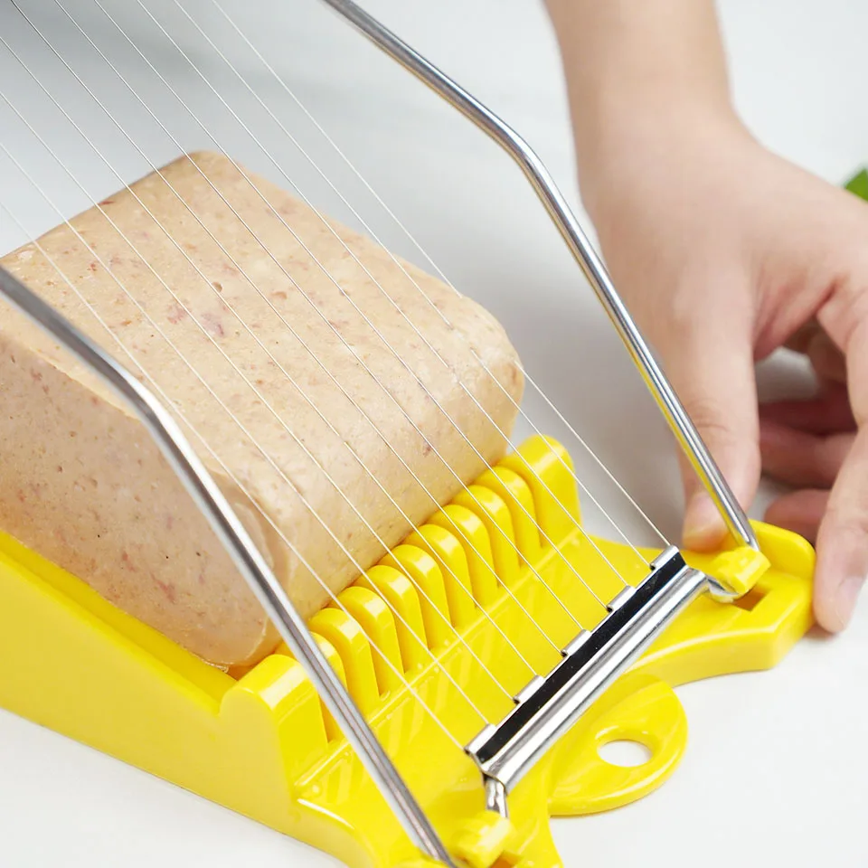 

Kitchen Food Cutter Stainless Steel Wires Slicer for Luncheon Meat Ham Boiled Egg Cheese Sushi Fruit Cutting