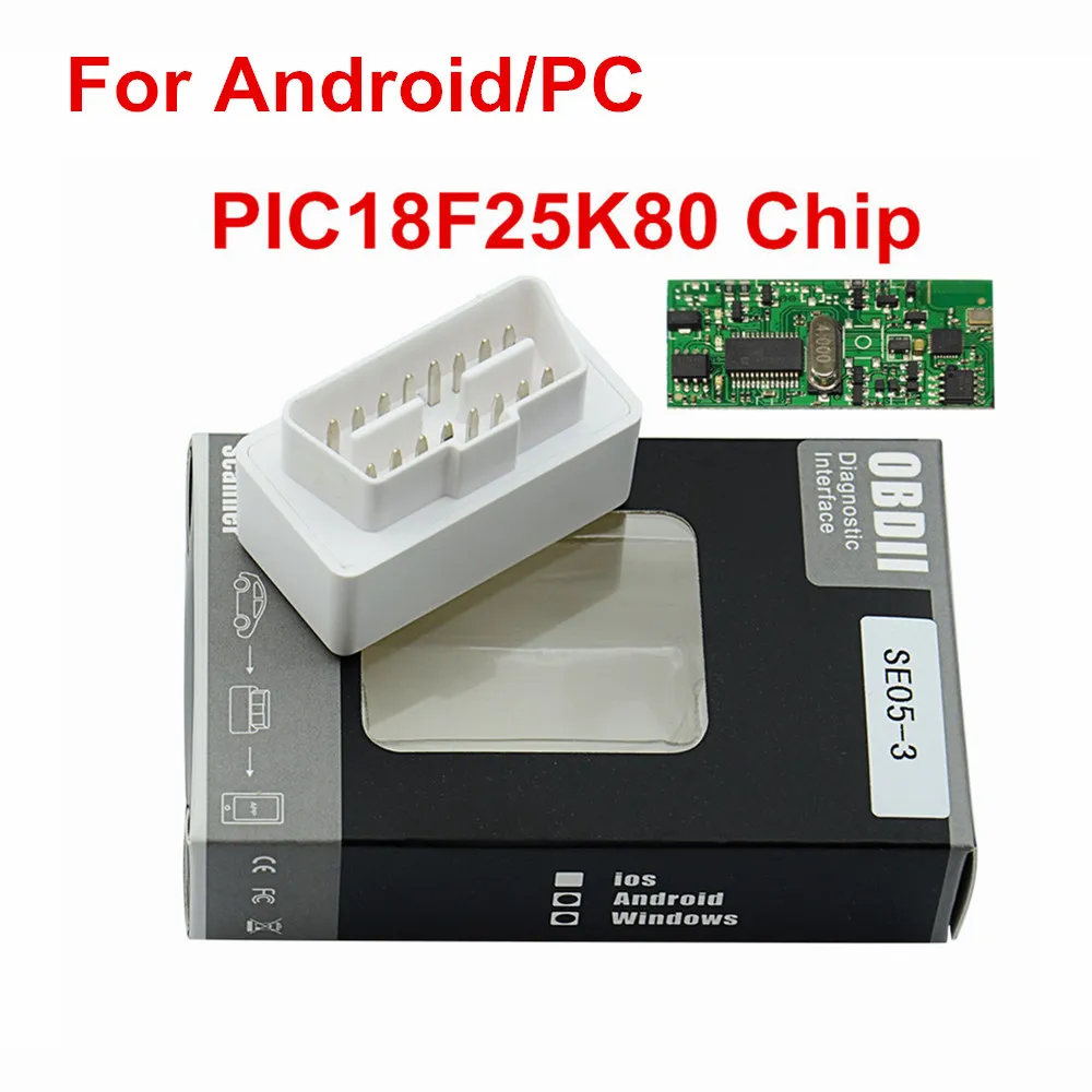 ELM327 V1.5 White ELM327 Bluetooth 4,0 HW V2.2 PIC18F25K80 чип ELM 327 для Android/IOS/Windows поддерживает все функции OBD2 диагностический сканер - Цвет: ELM327 V1.5 White