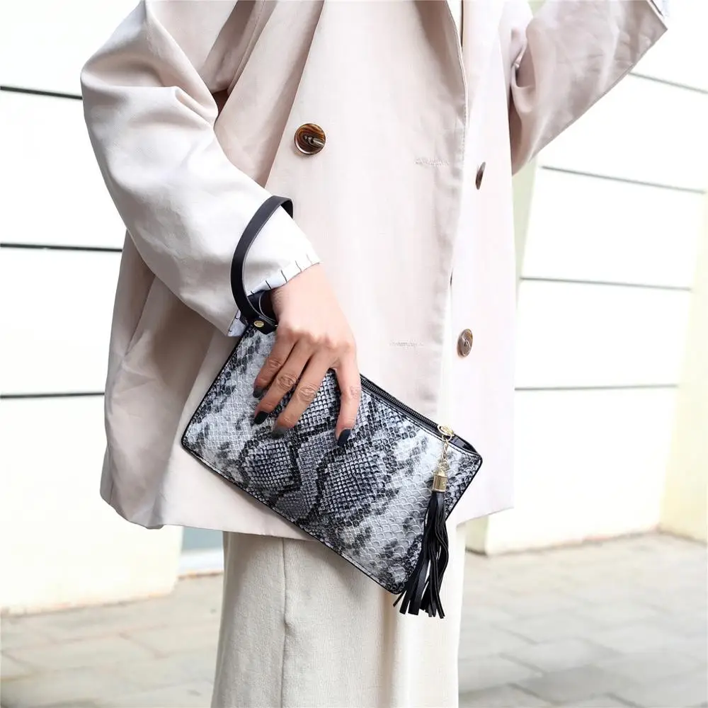 Модная женская сумочка из искусственной кожи змеиная кожа змеиный принт кошелек