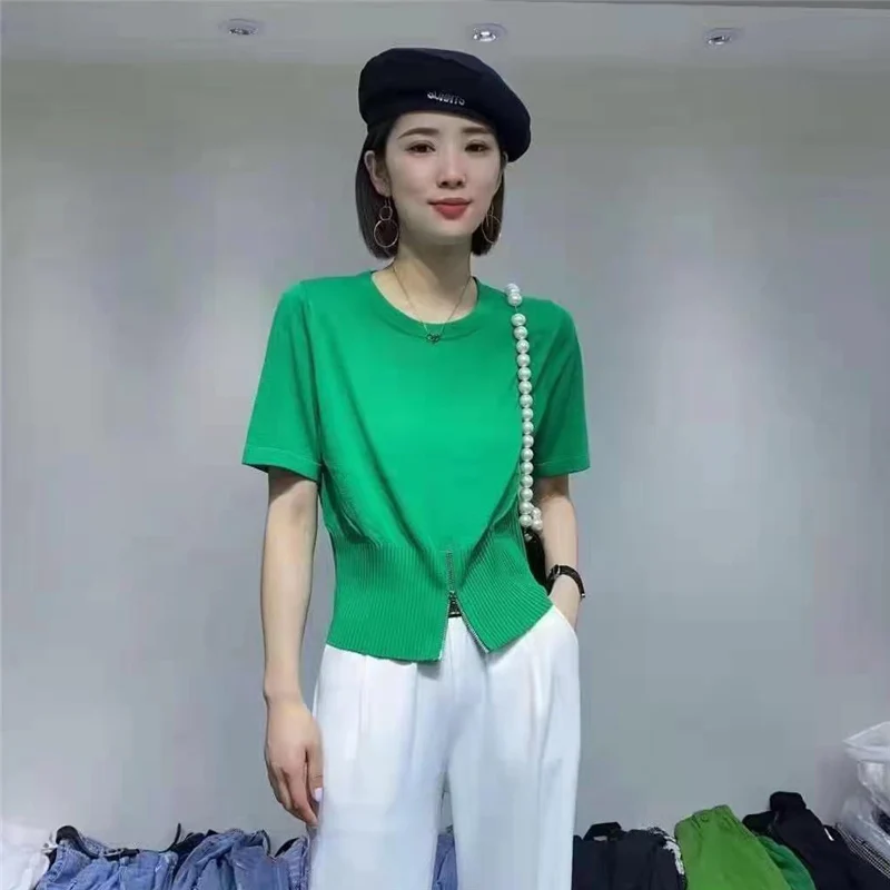 

2021 Top Fashion (no.1 Middle, 9 Rows, 3 Rooms) Non Real Net Red Picture Round Neck Short Sleeve Zipper T-shirt [2000] 33