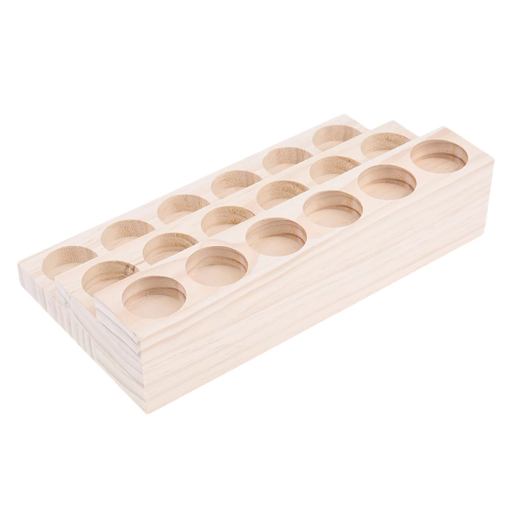 9/18/30pcs Natural Wood Essential Oil Display Stands Holder Rack Storage Organizer Perfume Aromatherapy Nail Polish Storage Tray images - 6