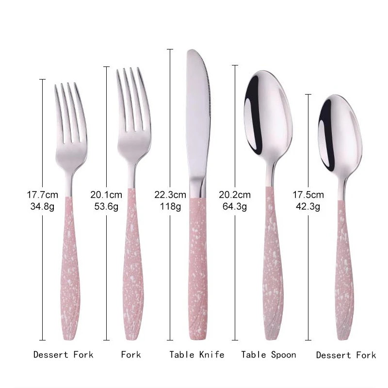 304 посуда из нержавеющей стали каменный узор Западная еда нож вилка ложка набор