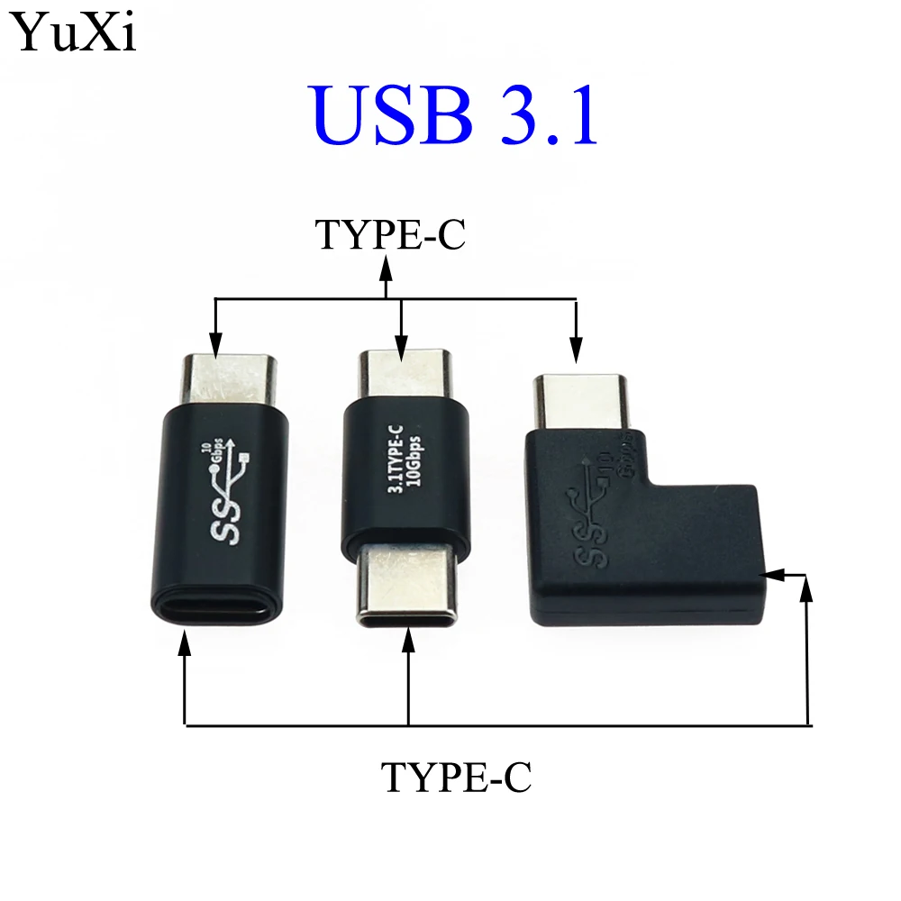 

YuXi New Mini Portable 90 Degree Right Angle USB 3.1 Type C Male To Female Converter For Samsung Huawei Smart Phone