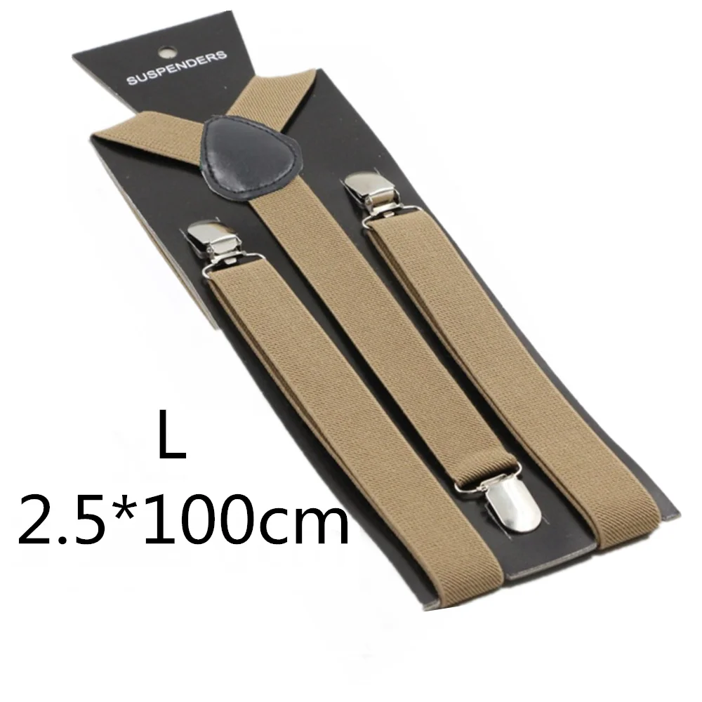 dark khaki-100cm Однотонные подтяжки унисекс для детей и взрослых, для мужчин, женщин, мальчиков и девочек, эластичные регулируемые детские аксессуары-скобы, 5 размеров, для родителей и детей - Цвет: dark khaki-100cm