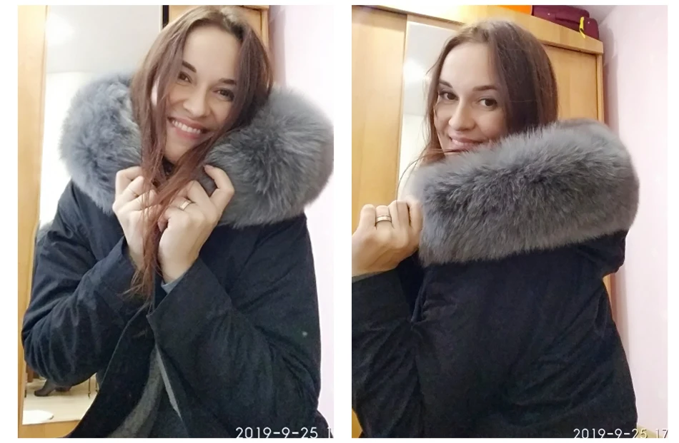 Maomaokong2018 Новая мода енота меховой воротник Parker короткое пальто хлопок зимнее меховое пальто