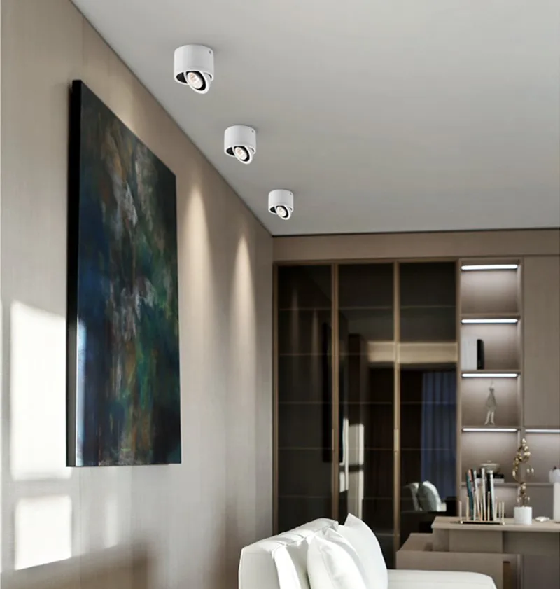 

Dimmable Surface Mounted LED COB Downlights 5W7W9W12W15W18W 360 degree rotating AC85V-265V Ceiling Spot Light Indoor Lighting