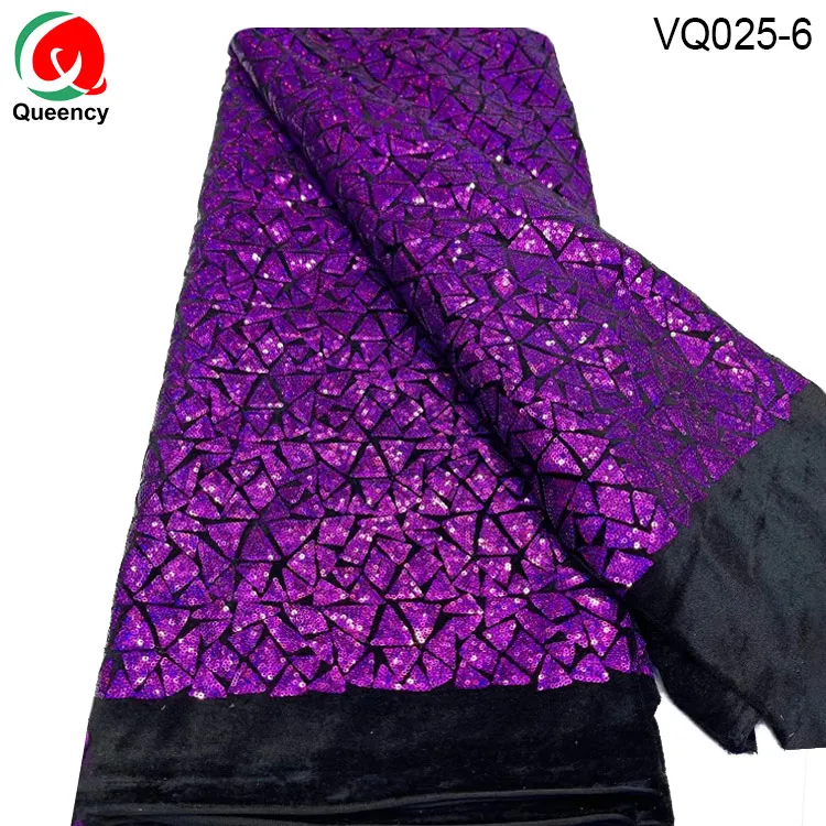 

VQ025 Free shipping-Gold Block Sequins Lace 5yards African Sequins Velvet Lace Fabric for Women Party Dress Sew High Quality