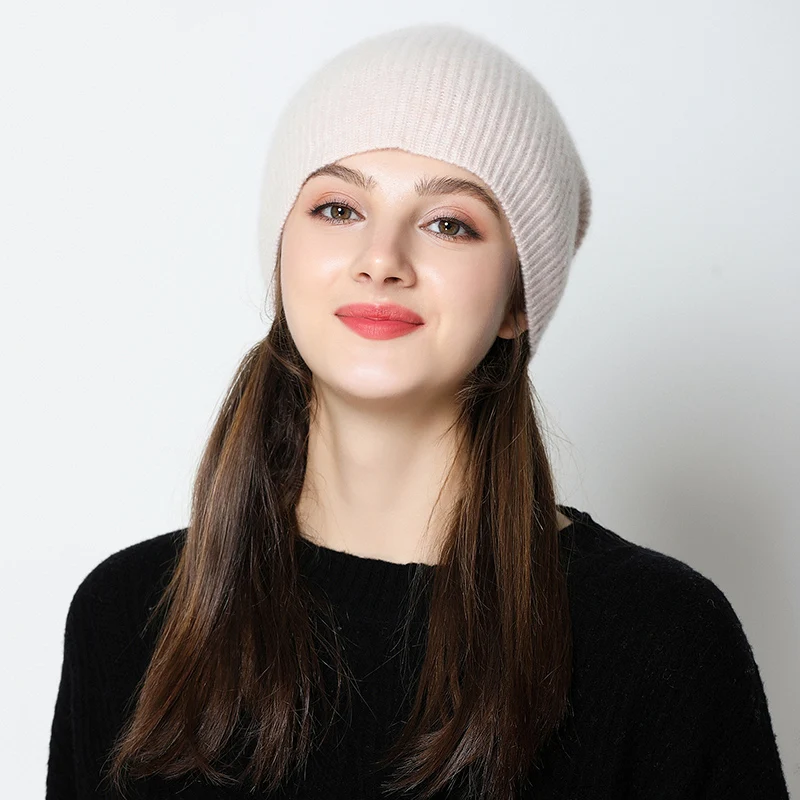 Новая модная кашемировая шапка для осени и зимы Женские аксессуары 100% чистый