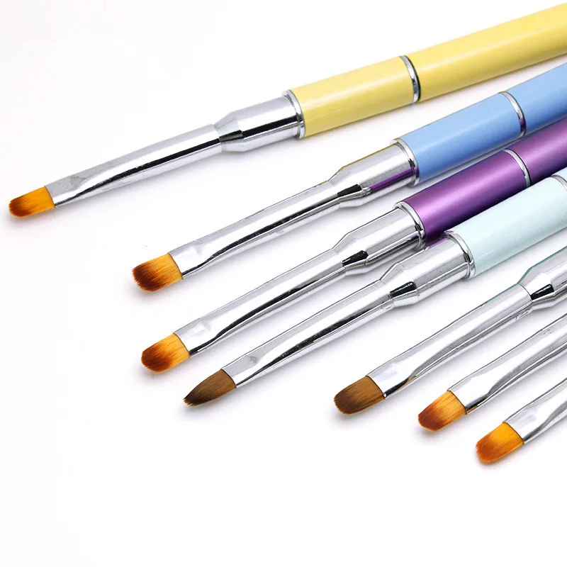 

Double-ended Nail Art Brush Spatula Metal Paint Draw French Liner Gradient Flat Builder Pen Tools Manicure Cream Mixing Makeup