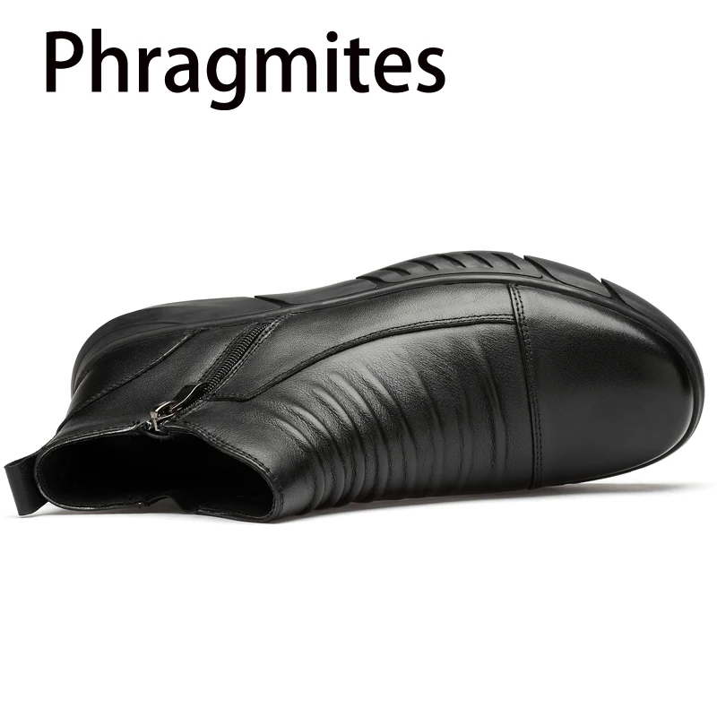 Phragmites/кожаная повседневная обувь в деловом стиле; новые брендовые кожаные ботильоны; мужские ботинки осень-зима; удобная мужская обувь