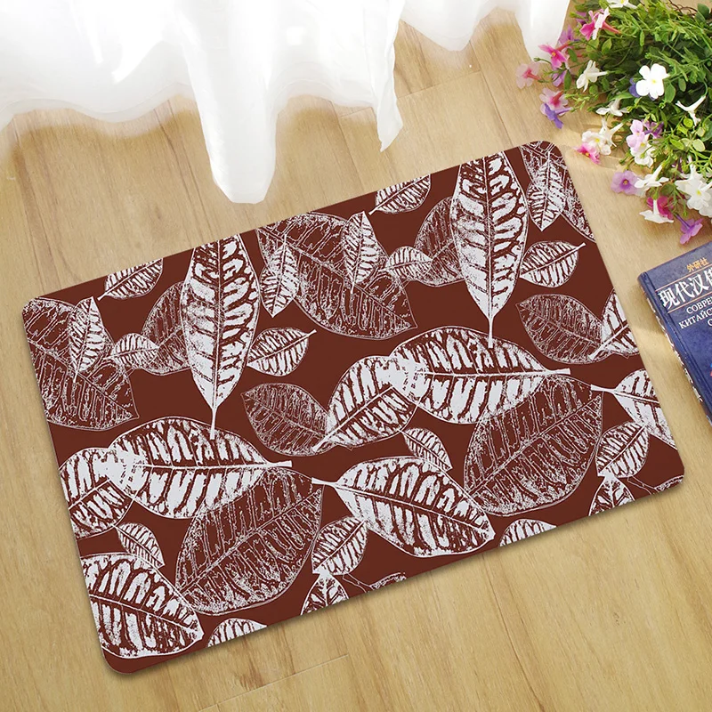 Zeegle Коврик для двери с изображением листьев кухонный коврик пола