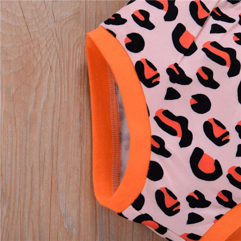 

Leopard 2021 Summer New Fashion Baby Girls Kid Sleeveless T-shirt Girls Dress Short Dresses Princess TUTU Dress 1-5