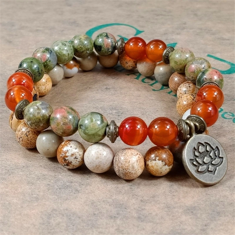 Набор браслетов для мужчин и женщин браслет йоги с сердоликом кристаллом