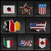 world flag series united states korea italy germany canada countries flag badge brooch wholesale clothing accessories
