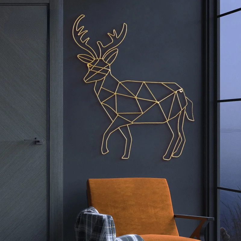 

Nordic Bedroom Wall Decorations Kids Room Creative Animal Wall Hanging Wrought Iron Maison Moderne Salon Metal Decor EB5WD