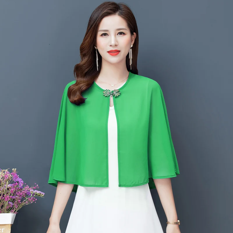 Женский свадебный топ с накидкой болеро из шифона черного и белого цвета