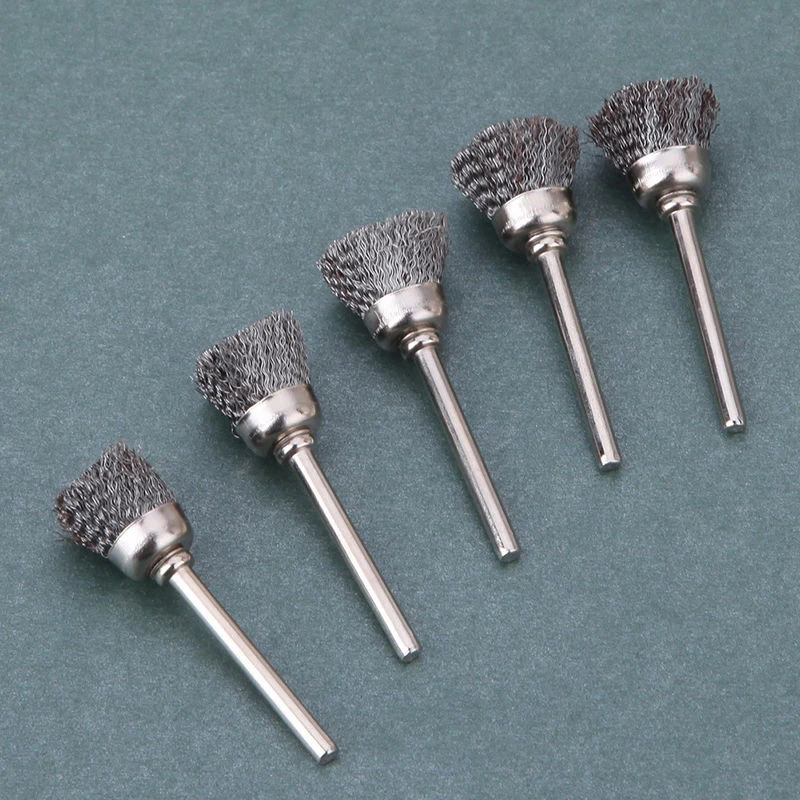 

10pcs 3mm Dia Brass Wire Wheel Brush Cup For Grinder Drill Rust Weld Rotary Tool