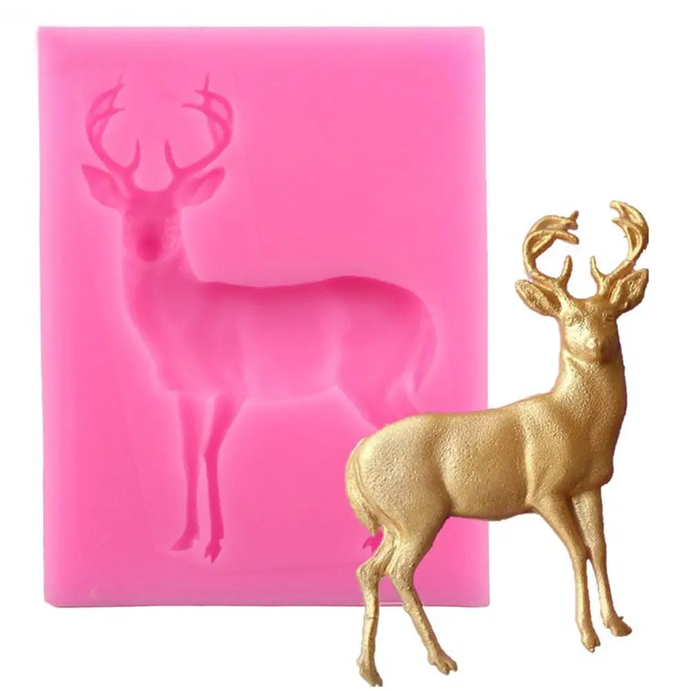 

Christmas Deer Silicone Mold Fondant Cake Chocolate Cookie Decorating Mould Cake Tools