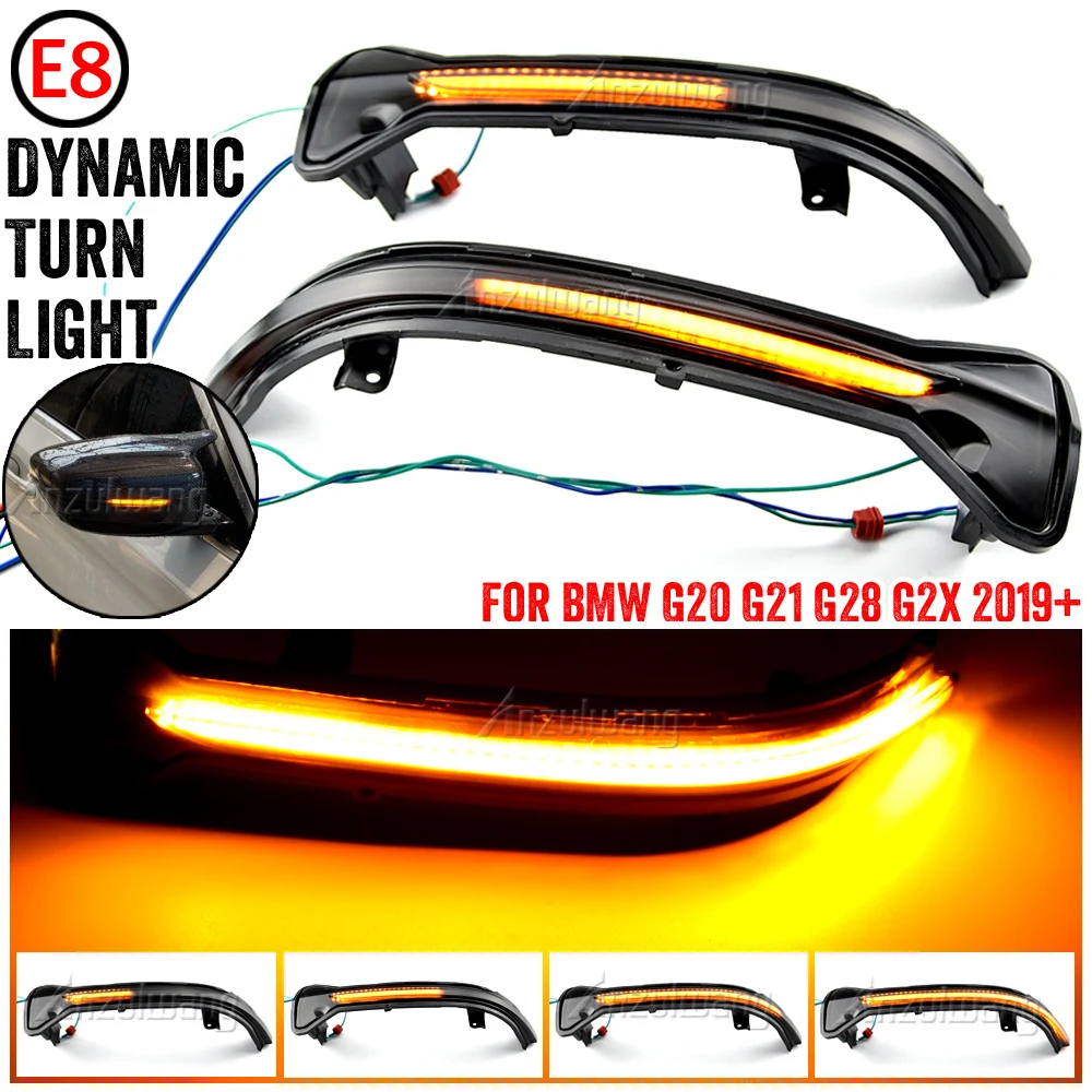 

2 Pcs Dynamic Blinker Turn Signal LED Light For BMW G20 G21 G28 G2x 2019 2020 Side Wing Rear-View Mirror Indicator Light