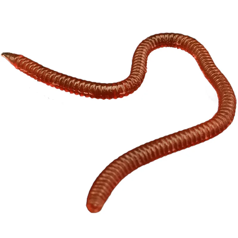 20 Piece Fishing Lures Soft Bait Silicone Simulation Earthworms Red Worms Fake Blood Worm Fishy Smell Artificial | Спорт и