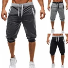 Шорты мужские до колен, повседневные короткие штаны для отдыха, бега, фитнеса, боди, тренировочные, в стиле пэчворк, лето