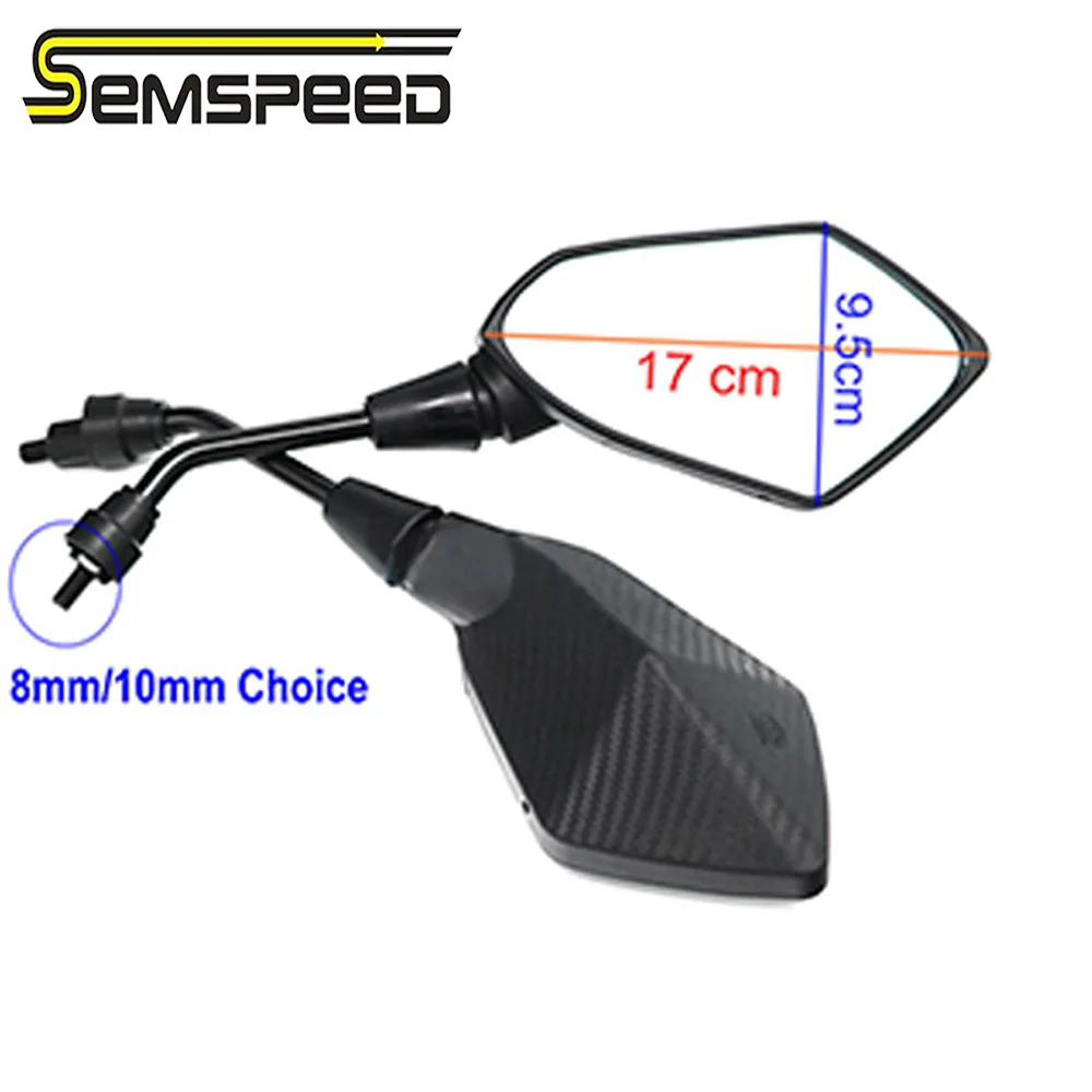 SEMSPEED мотоцикл 8 мм 10 зеркало из углеродного волокна скутер e-велосипед зеркала