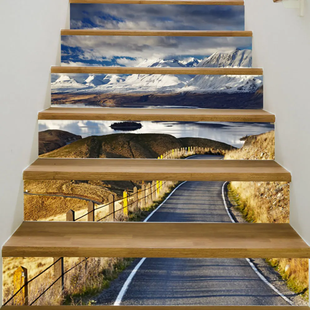 6 шт./компл. самоклеющиеся наклейки для лестниц ПВХ декор обоев|Наклейки на стену|