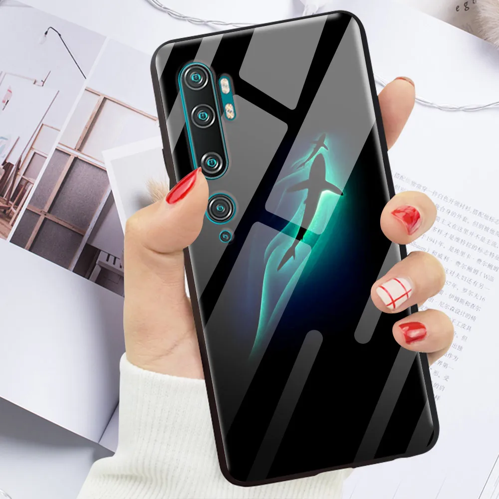 Luxury Cover Case for Xiaomi mi Note 10 Pro Tempered Glass Cover Silicone Phone Case for Xiaomi Redmi Note 10Pro 10 Pro Cases