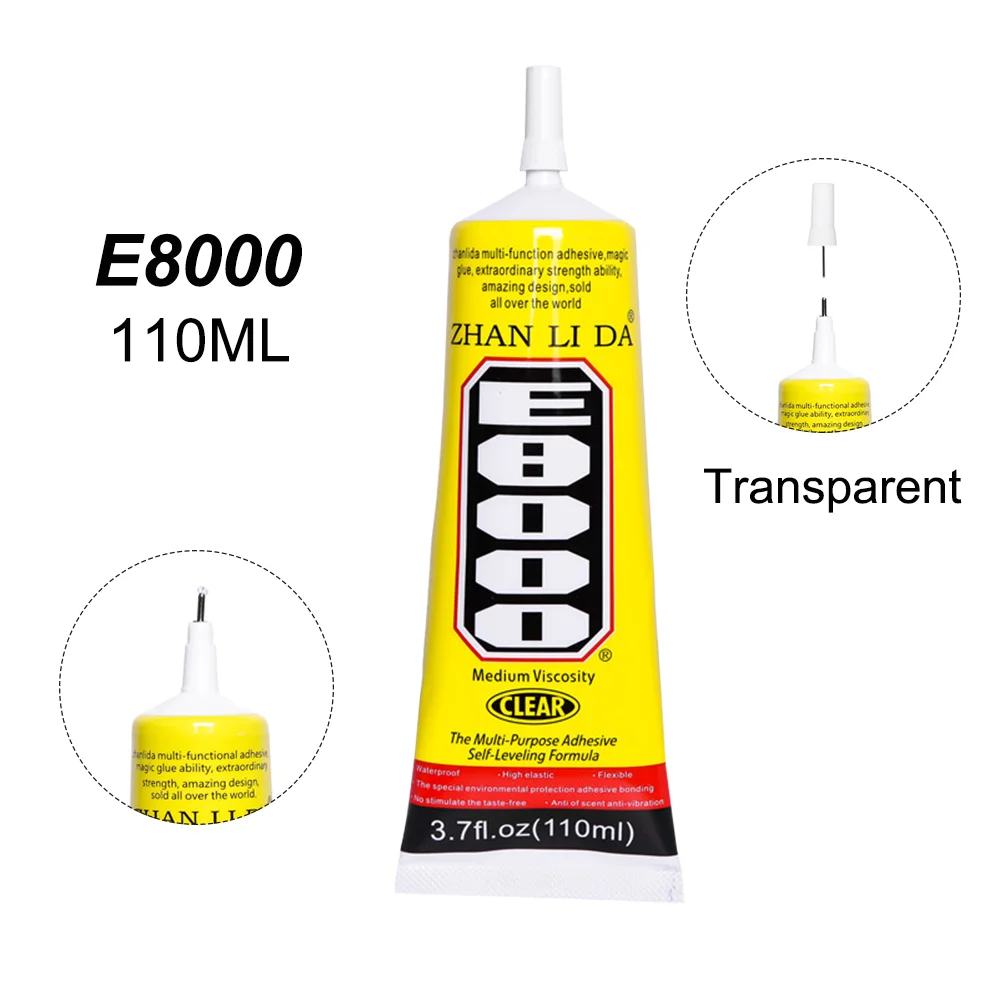 

110ml E8000 Super Mobile Phone Screen Glue Clothes Textile Fabric Rubber Component T7000 T8000 T5000 B7000 Jewelry Bead Adhesive