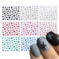1 pcs glitter shiny star stickers adhesive colorful 3d nail sticker on nails manicure decoration tool women nail art tips