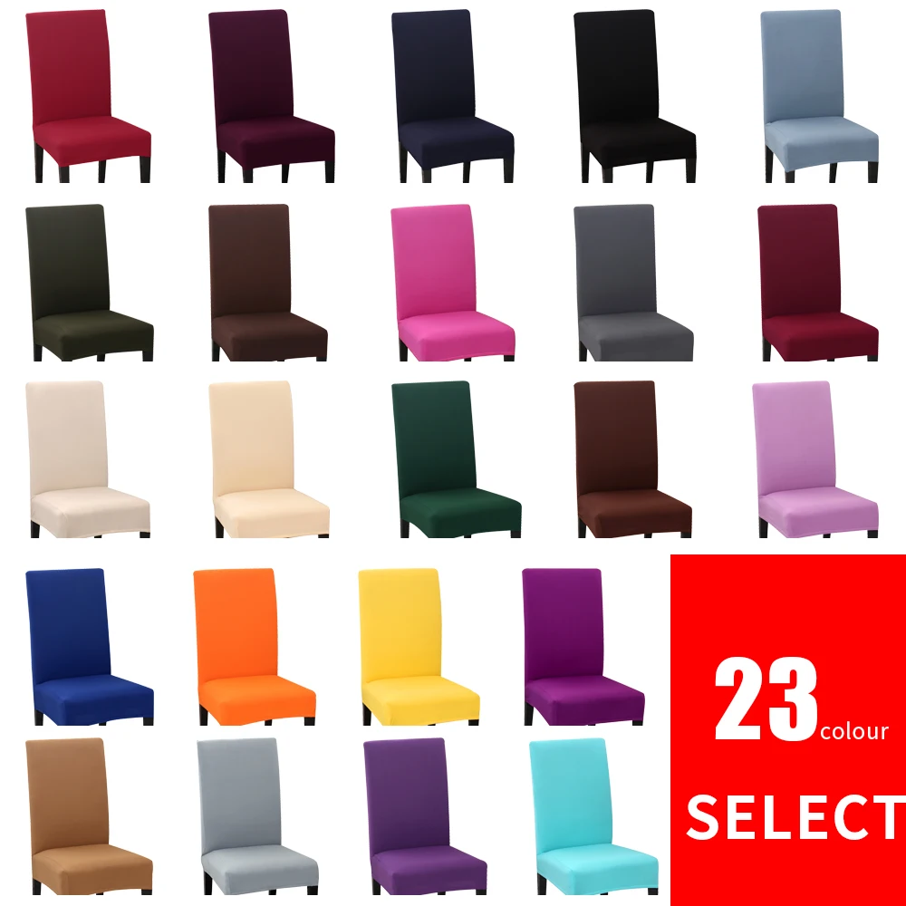 

Solid Color Chair Cover Spandex Stretch Elastic Slipcovers Chair Covers For Kitchen Dining Room Wedding Banquet Hotel
