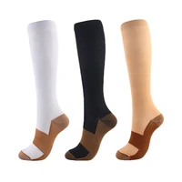 2020 new unisex compression stockings nylon spell color autumn winter prevent varicose veins knee high support stretch 15 20mmhg