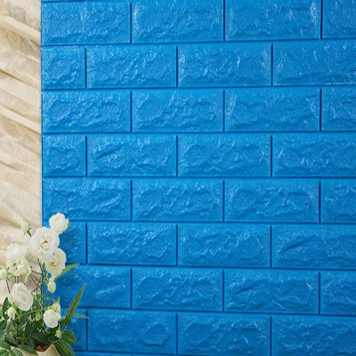 blue 70*77 см 3D наклейки на кирпичную стену, декор для гостиной, спальни, домашний водонепроницаемый пенопласт, самодельные самоклеящиеся обои, художественные настенные наклейки для дома - Цвет: blue