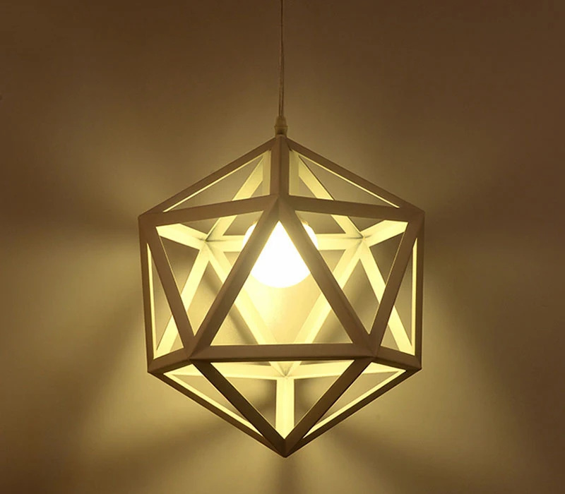 American Vintage Loft Diamond Metal Pendant Lights for Living Room Kitchen Industrial Led Hanging Lamp Home Decor Light Fixtures