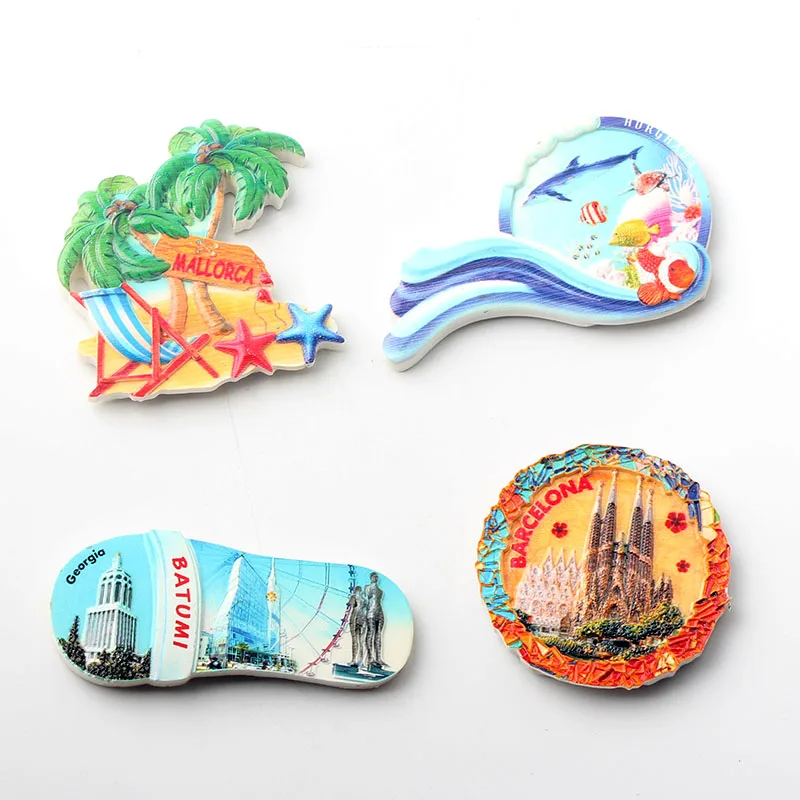 Магнит для холодильника Batumi Барселона майорка Хургада смола креативный 3D магнит