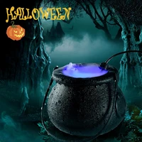 halloween witch pot smoke machine mist maker fogger color changing water fountain fog machine party decor festive prop