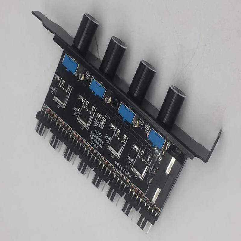 AD-Pc 8 Channels Fan Hub 4 Knob Cooling Speed Controller For Cpu Case Hdd Vga Pwm Pci Bracket Power By 12V Control | Бытовая техника