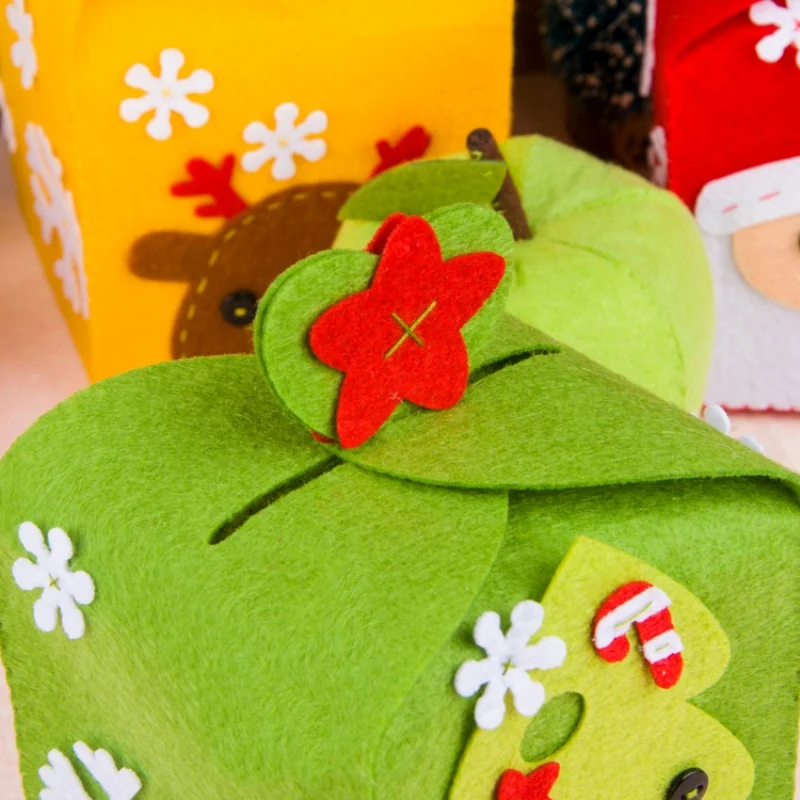 Christmas Eve Apple Box Non-woven Xmas Handmade Cloth Decoration DIY Material Kit | Дом и сад