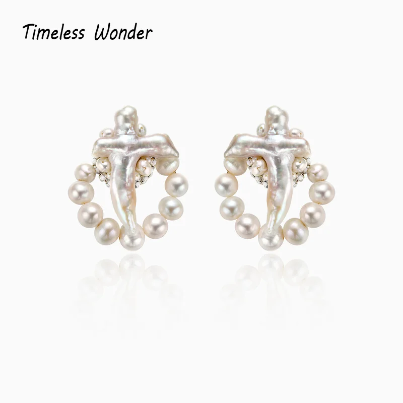 

Timeless Wonder Gorgeous Baroque Pearl Star Fish Earrings for Women Designer Jewelry Studs Ins Accesorios Mujer 2020 Gothic 3285